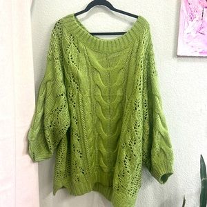 Three Birds Nest oversize green sweater